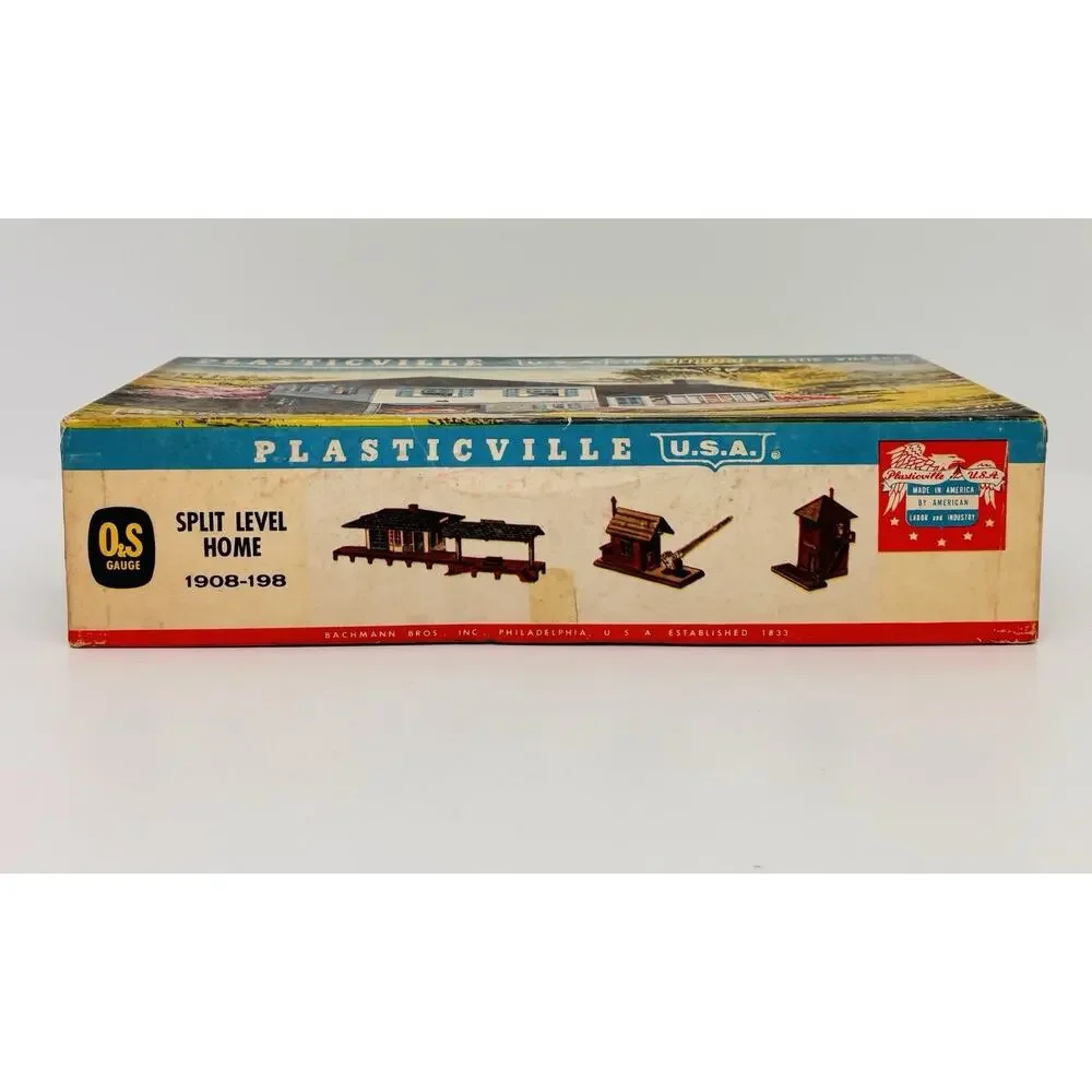 Plasticville O & S Gauge Split Level Home White Gray Charcoal Cream 1908-198